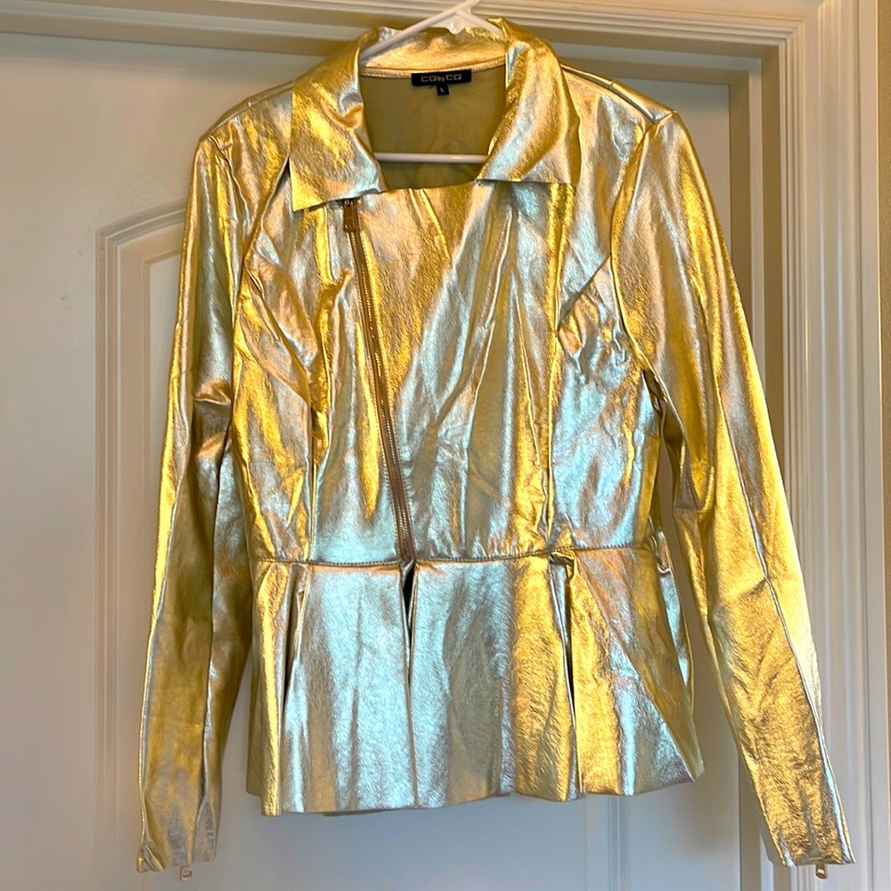 CQ by CQ- gold jacket. Gold zippers on sleeves